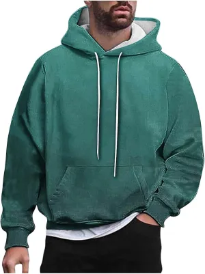 Oversized Hoodies 2024 Fall Vintage Lightweight Mens Hooded Sweatshirts Pullover with Kanga Pockets Streetwear