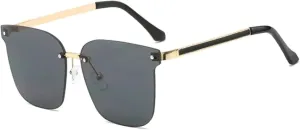 Oversized Rimless Sunglasses Women Men Retro Fashion Outdoor Sports Driving Sun Glasses Uv400