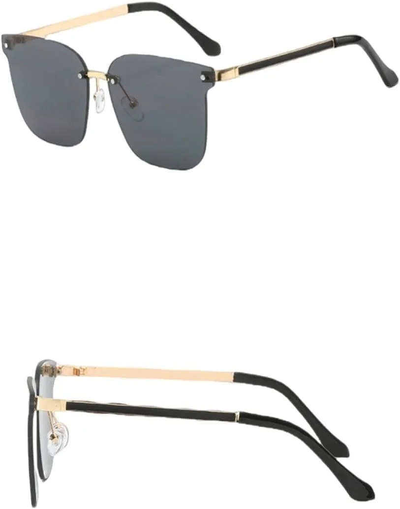Oversized Rimless Sunglasses Women Men Retro Fashion Outdoor Sports Driving Sun Glasses Uv400