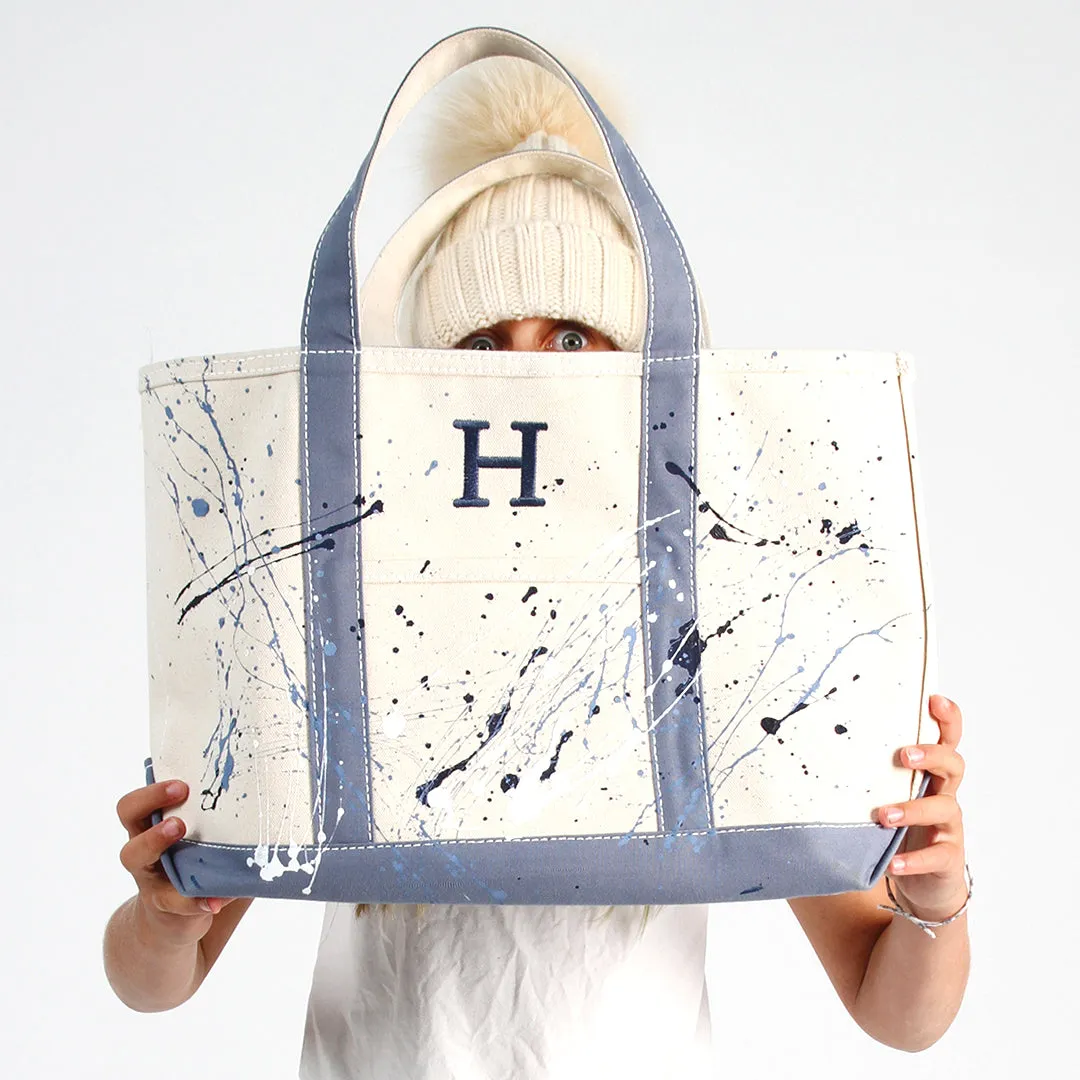 Paint Splatter Tote Bag - Falsterbo Sky