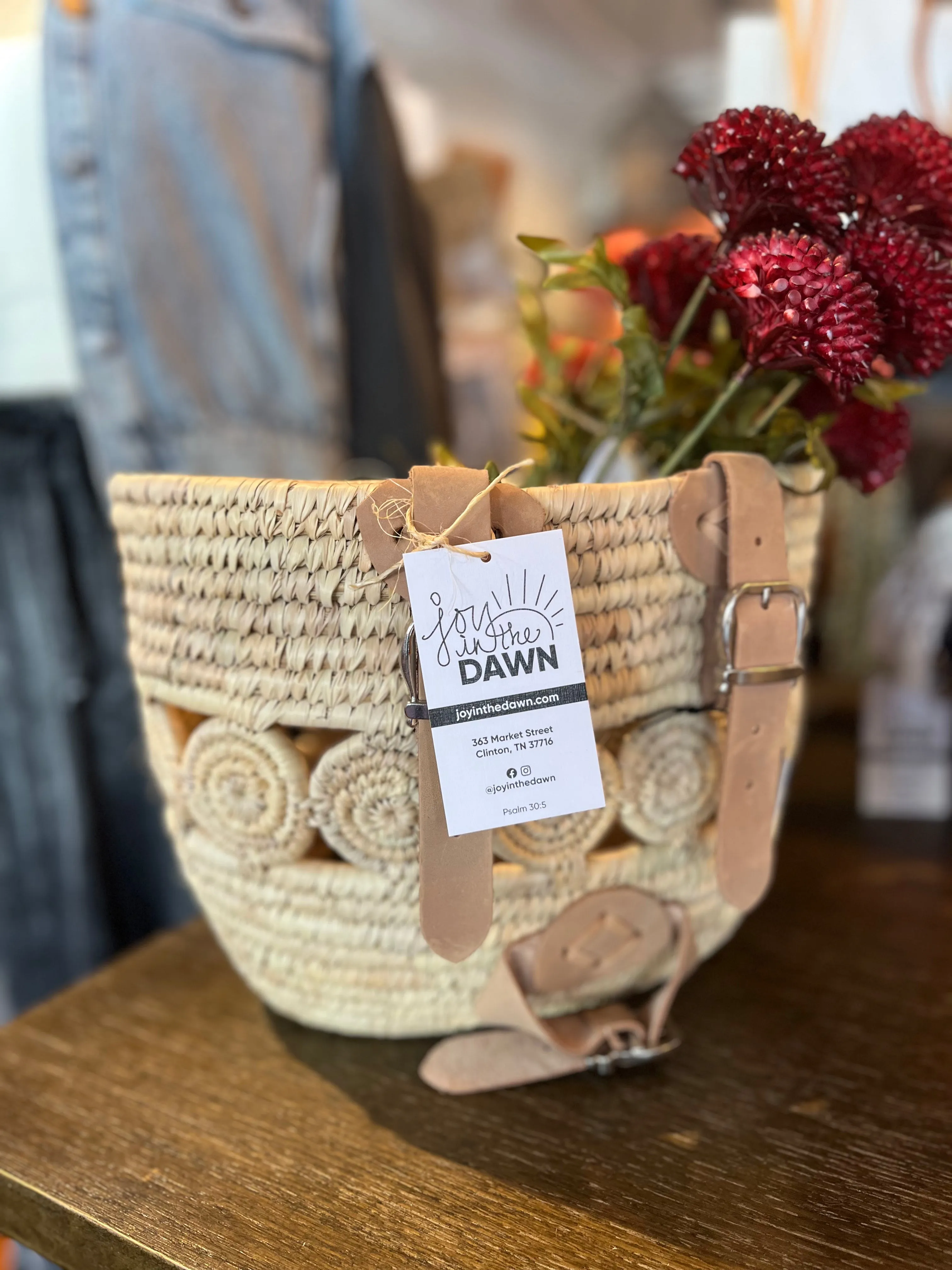 Palm Leaf Bike Basket