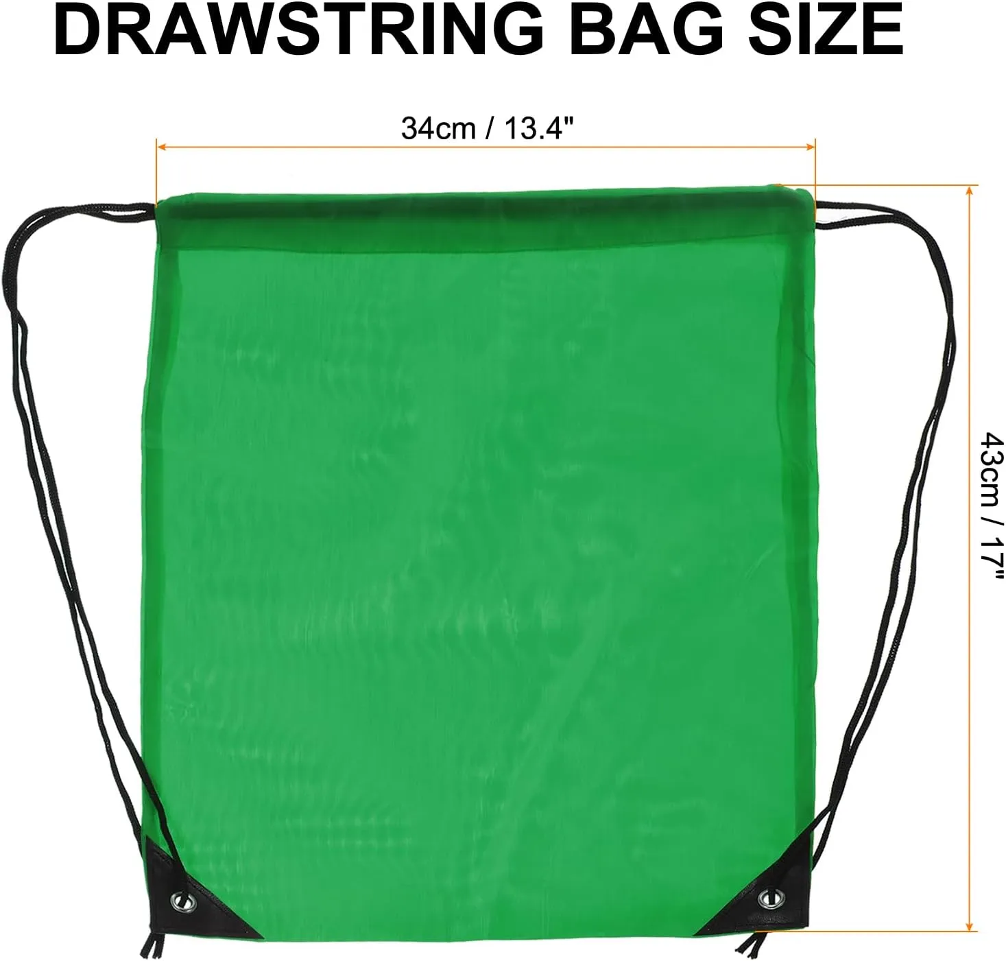 PATIKIL Drawstring Backpack Bulk 100 Pack Draw String Bags 210D Polyester Gym Cinch Sack for Women Men Gym Sport Travel Party, Green (16.5" x 13.3")