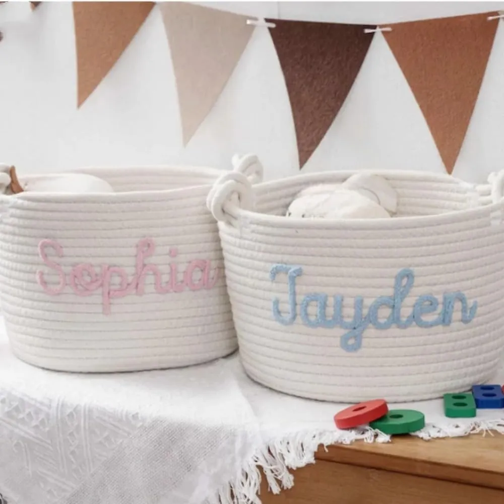 Personalized Baskets for Gifts Empty,Custom Easter Baskets with Name,gift Baskets Empty,baskets for Organizing,dog Toy Baskets,small Baskets (40x21x15cm)
