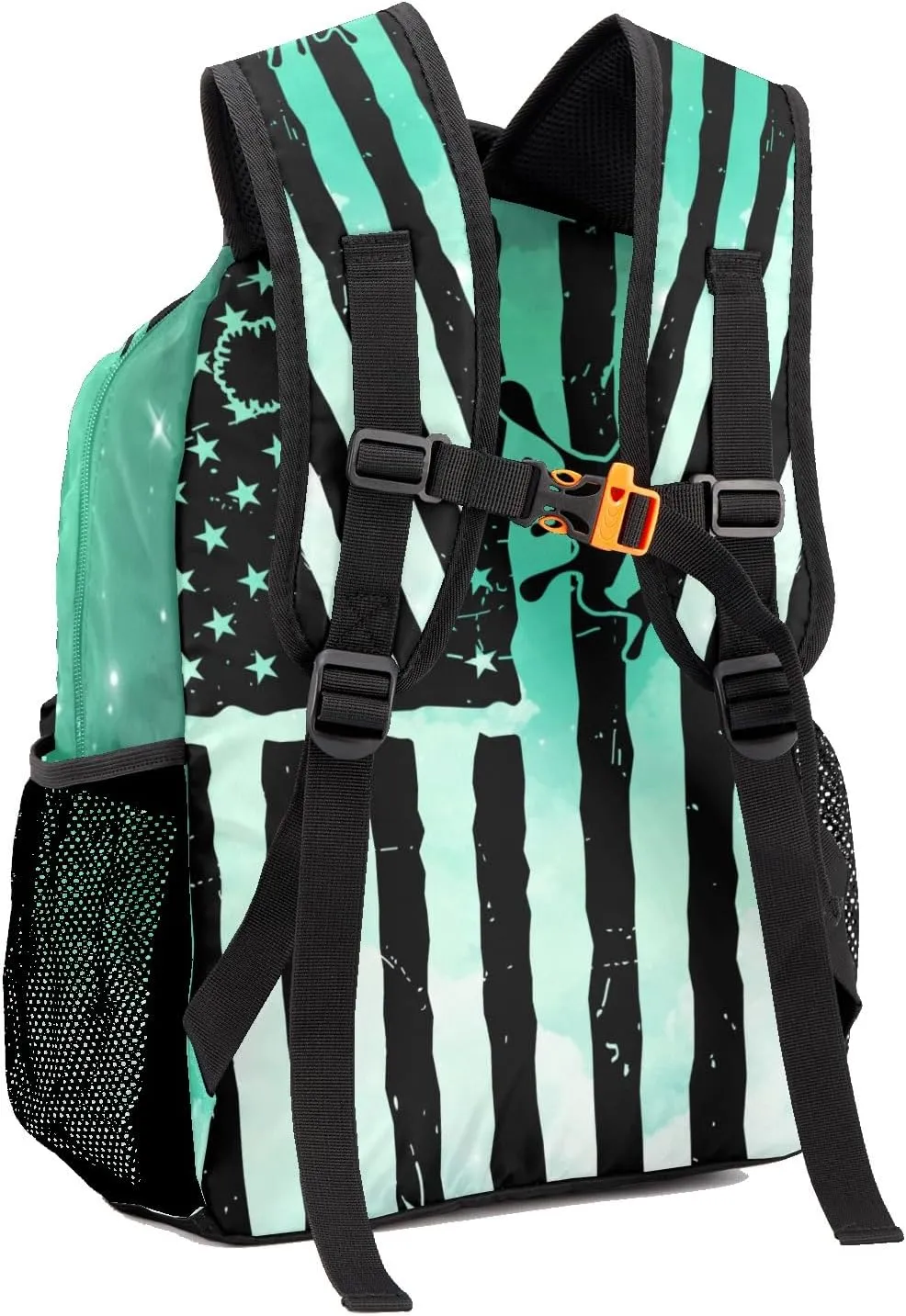 Personalized Cheer Cheerleaders Watercolor Green Flags Bags with Name Bag Waterproof Backpack Unisex Schoolbag Gift Casual Pack for Student Boys Girls