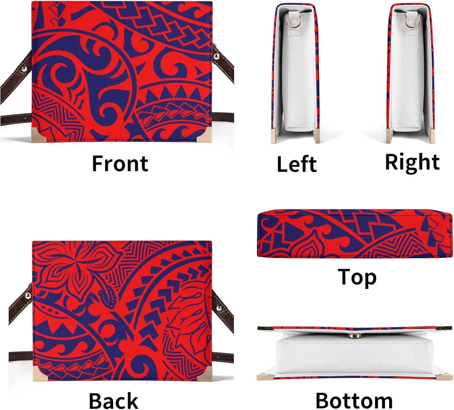Personalized Student Square Book Crossbody Bag Polynesian Vintage Print Samoan Tribal Women'S Crossbody Bag