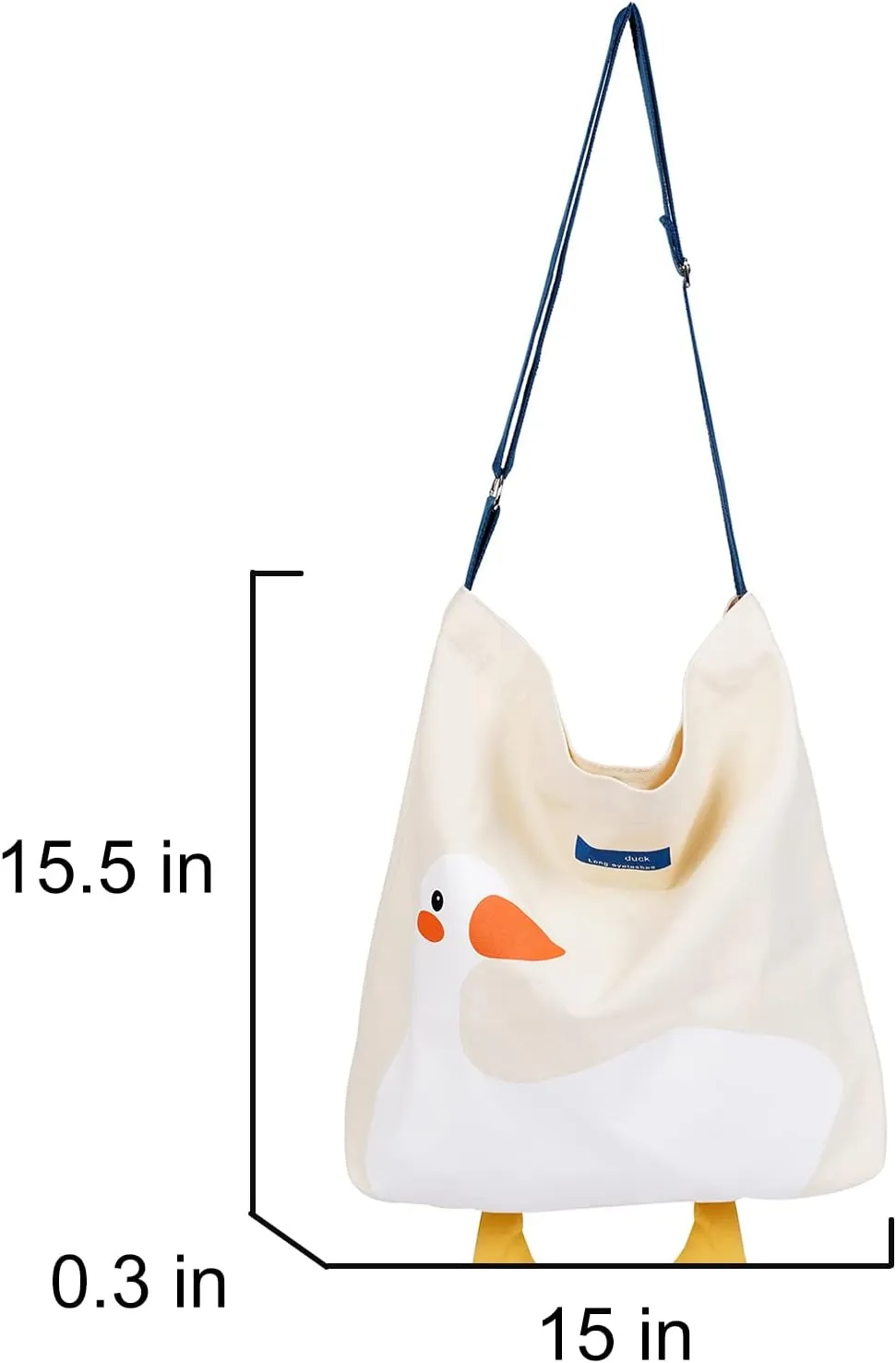 Phaoullzon Cute Canvas Tote Bag - Funny Duck & Goose Hobo Shoulder Crossbody Bag