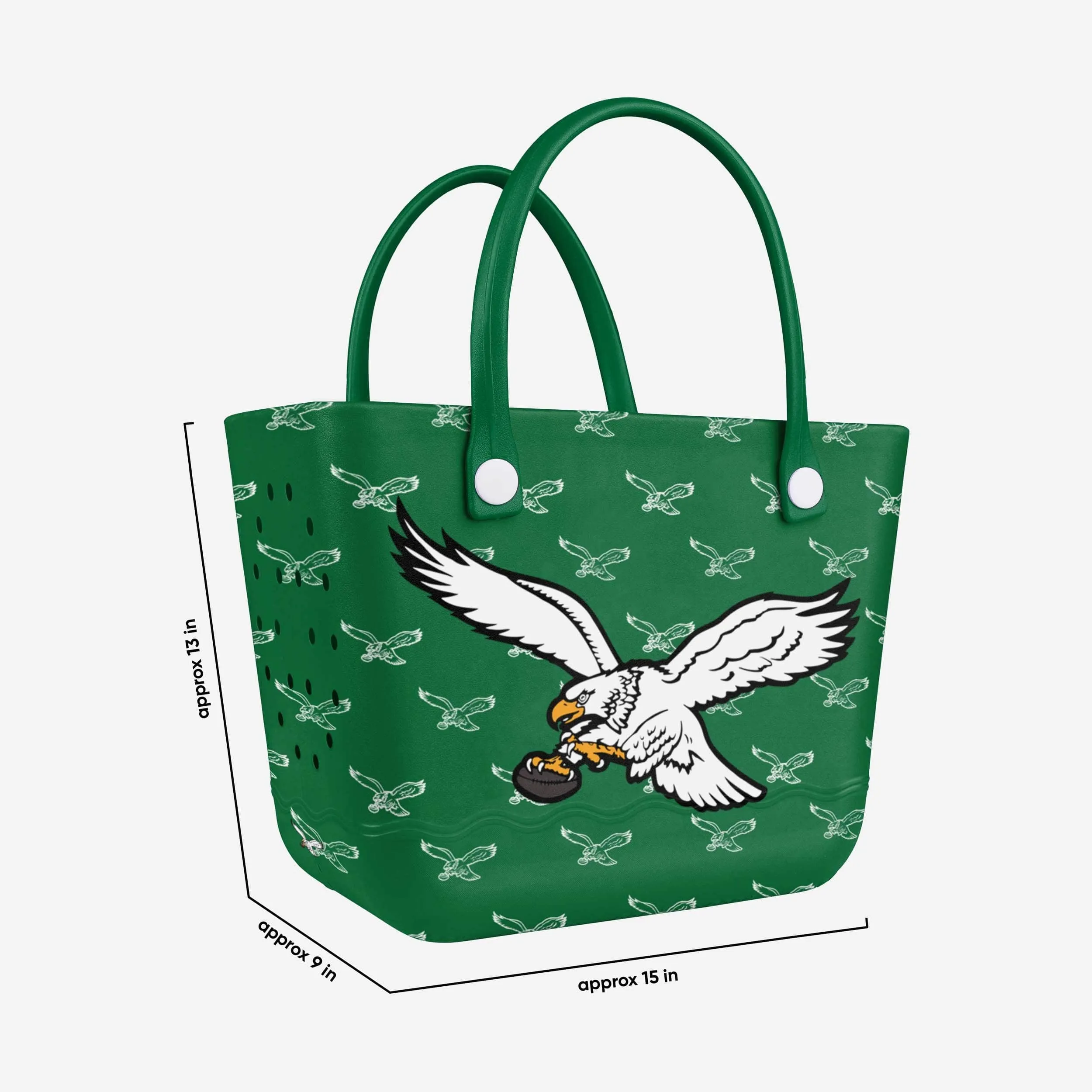 Philadelphia Eagles Kelly Green Big Logo Mini Print Tailgate Tote Bag