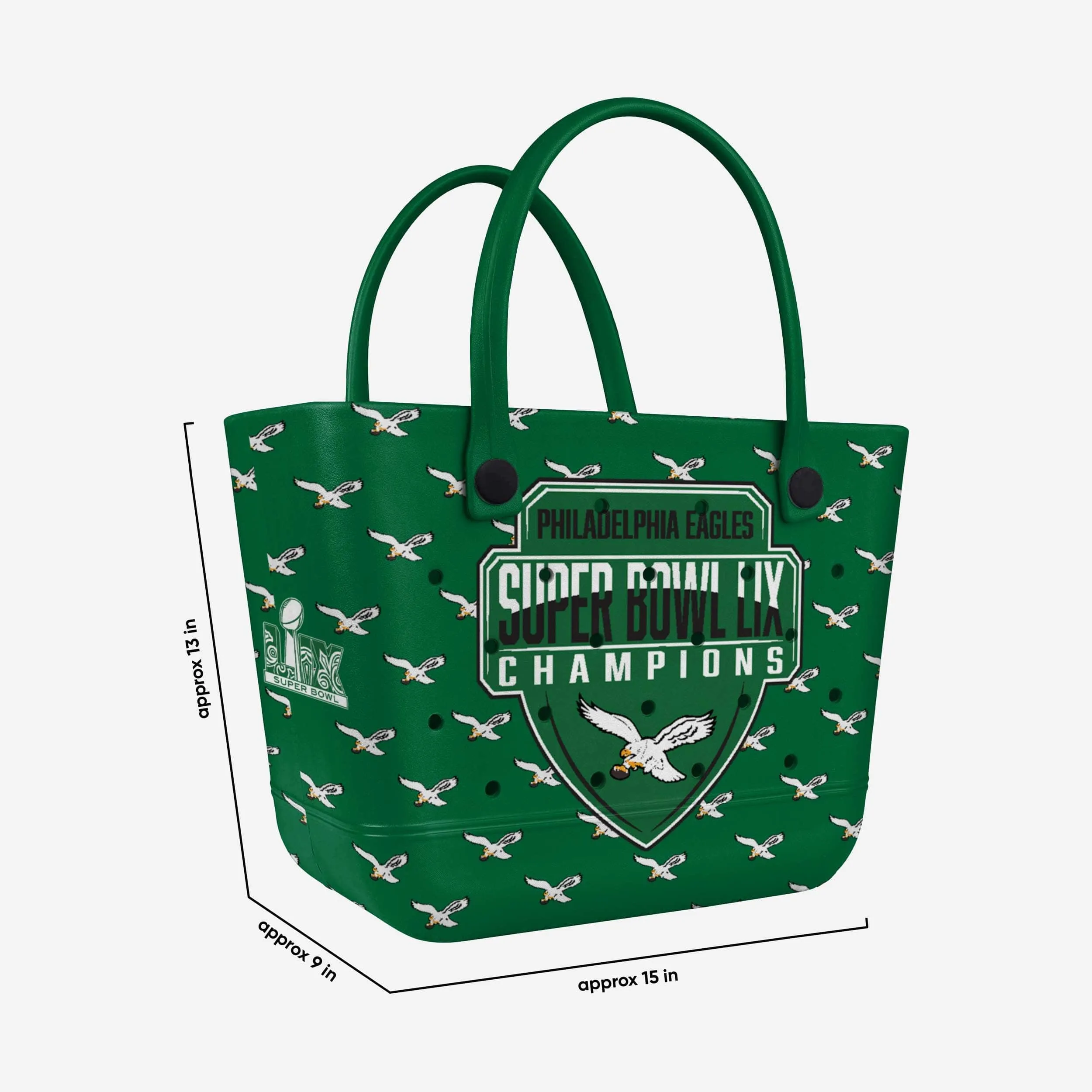 Philadelphia Eagles Super Bowl LIX Champions Kelly Green Tailgate Tote Bag