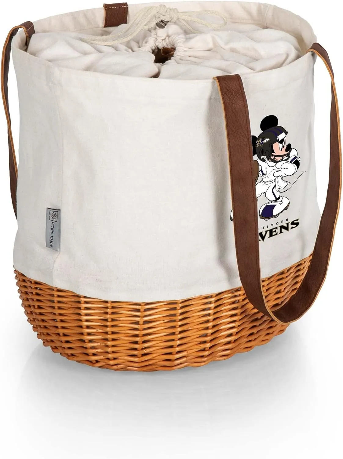 PICNIC TIME NFL Mickey Coronado Canvas and Willow Basket Tote