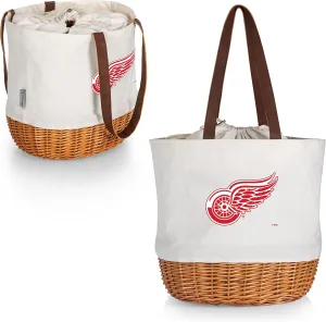 PICNIC TIME NHL Coronado Canvas and Willow Basket, Picnic Bag, Beach Tote