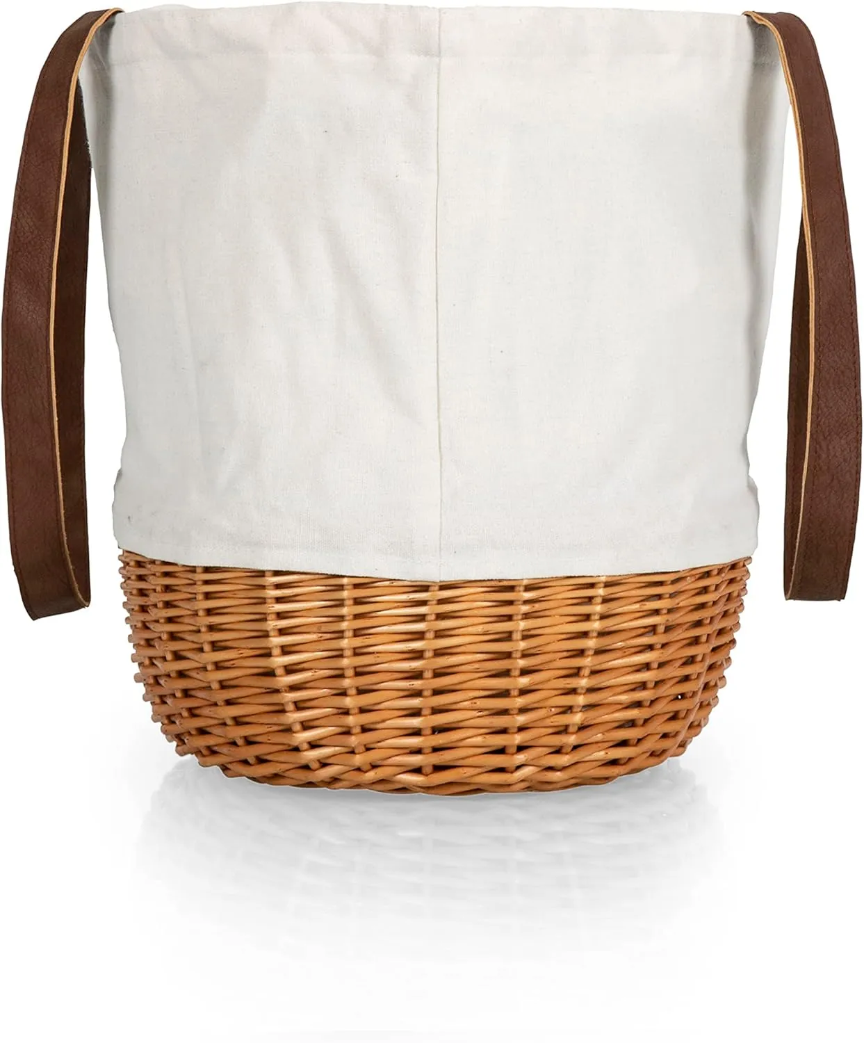 PICNIC TIME NHL Coronado Canvas and Willow Basket, Picnic Bag, Beach Tote