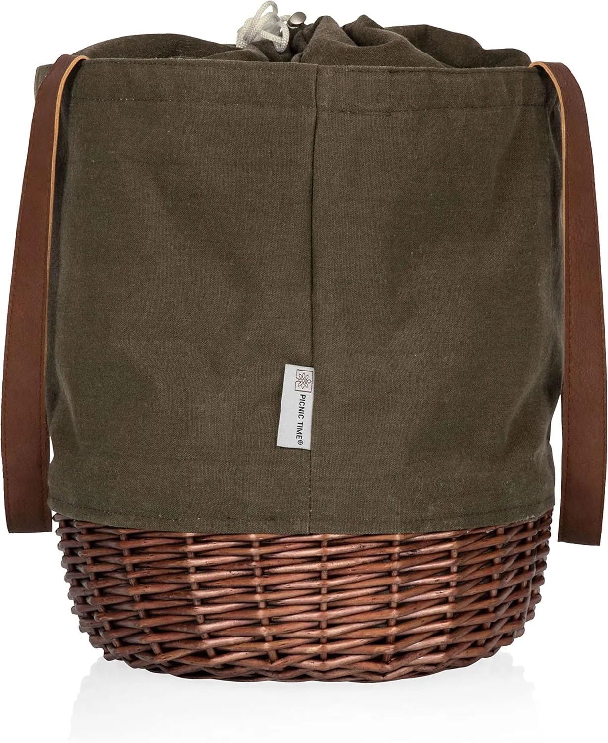PICNIC TIME NHL Coronado Canvas and Willow Basket, Picnic Bag, Beach Tote