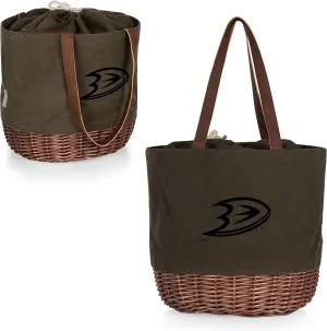 PICNIC TIME NHL Coronado Canvas and Willow Basket, Picnic Bag, Beach Tote