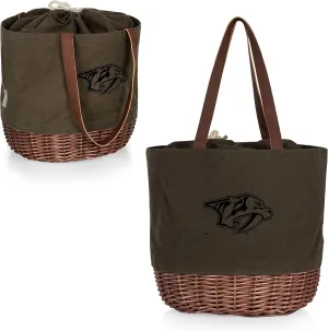 PICNIC TIME NHL Unisex-Adult NHL Coronado Canvas and Willow Basket Tote, Picnic Tote Bag, Beach Tote
