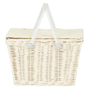 Piki Rattan Basket - Chalk