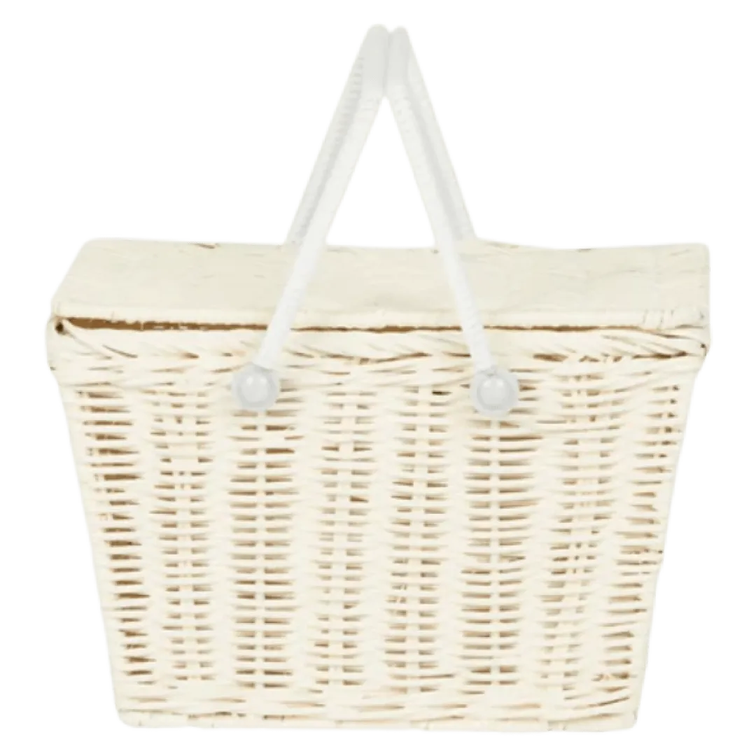 Piki Rattan Basket - Chalk