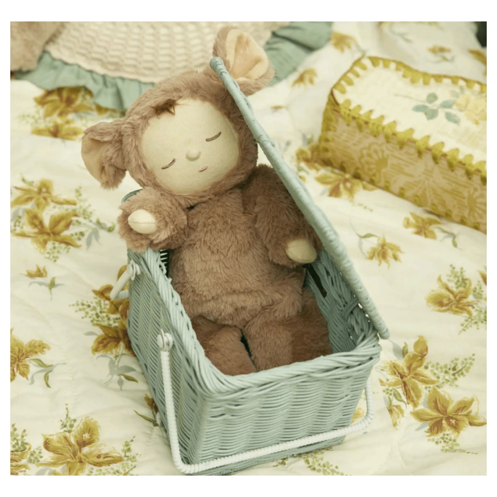Piki Rattan Basket - Vintage Blue