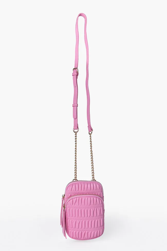Pink Ruched Crossbody Purse SALE