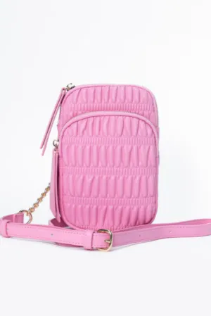 Pink Ruched Crossbody Purse SALE