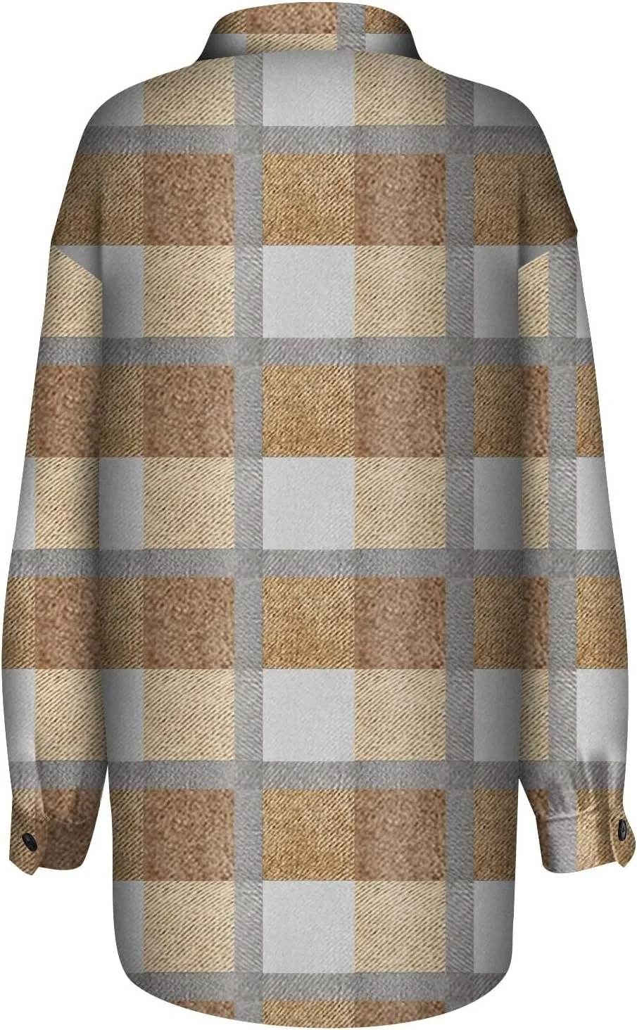 Plaid Shacket Jackets For Women Trendy 2023 Casual Oversized Flannel Shirts Long Sleeve Button Down Shirt Coats