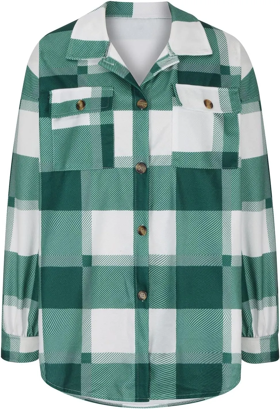 Plaid Shacket Jackets For Women Trendy 2023 Casual Oversized Flannel Shirts Long Sleeve Button Down Shirt Coats