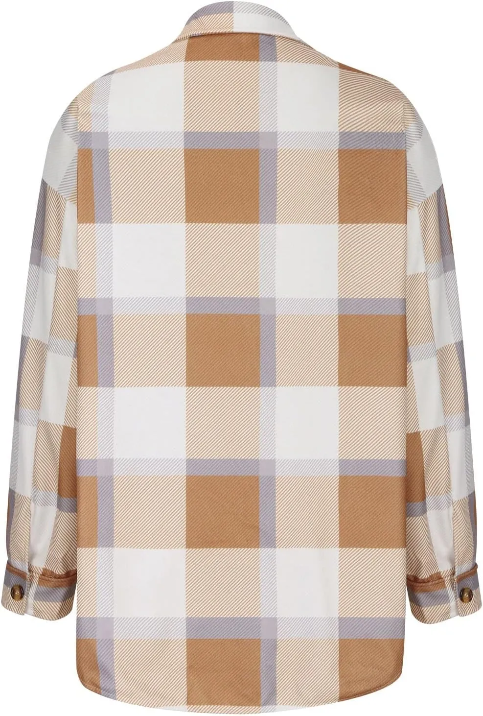 Plaid Shacket Jackets For Women Trendy 2023 Casual Oversized Flannel Shirts Long Sleeve Button Down Shirt Coats