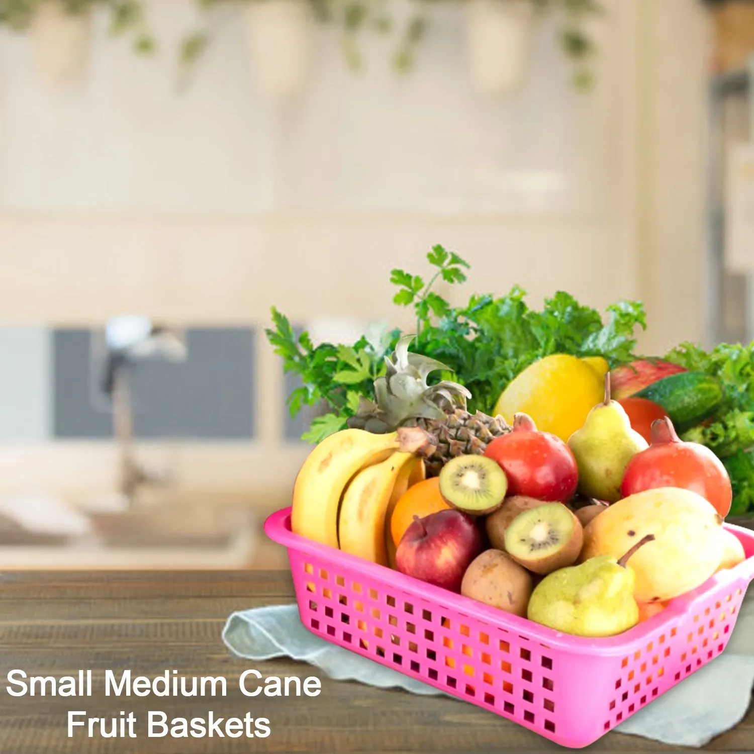 Plastic Medium Size Cane Fruit Baskets