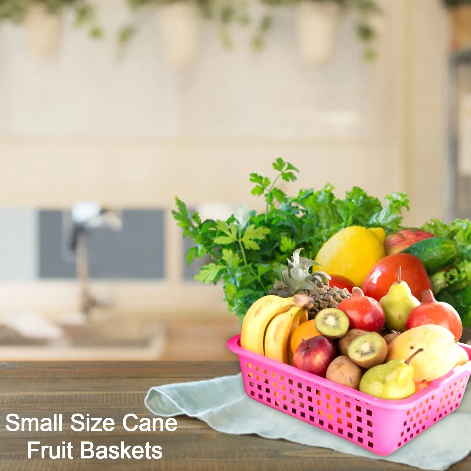 Plastic Small Size Cane Fruit Baskets