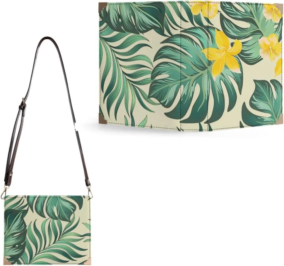 Polynesian Tribal Print Custom Book Square Crossbody Bag Pattern Custom Shoulder Strap Bible Storage Bag