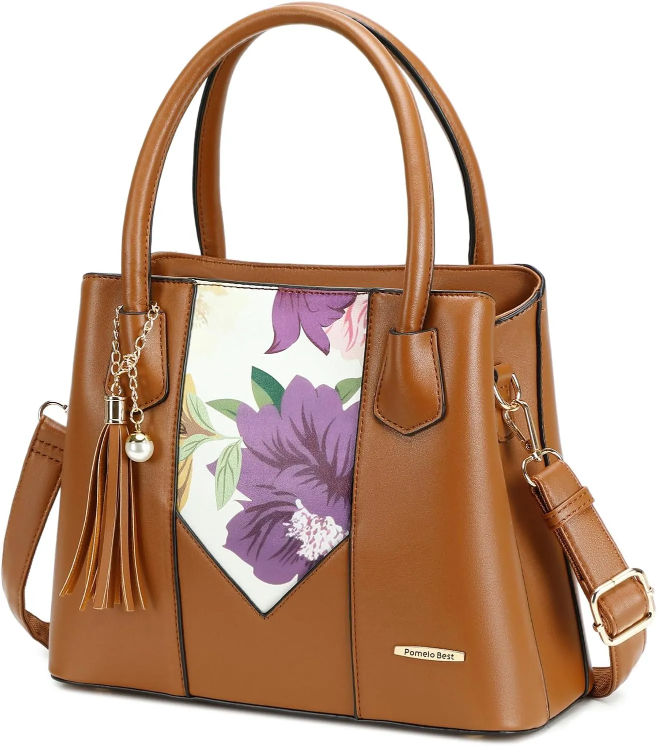 Pomelo Best Satchel bags for women with Random Flowers, Purses and Handbags for Women Shoulder Bag Top Handle Satchel