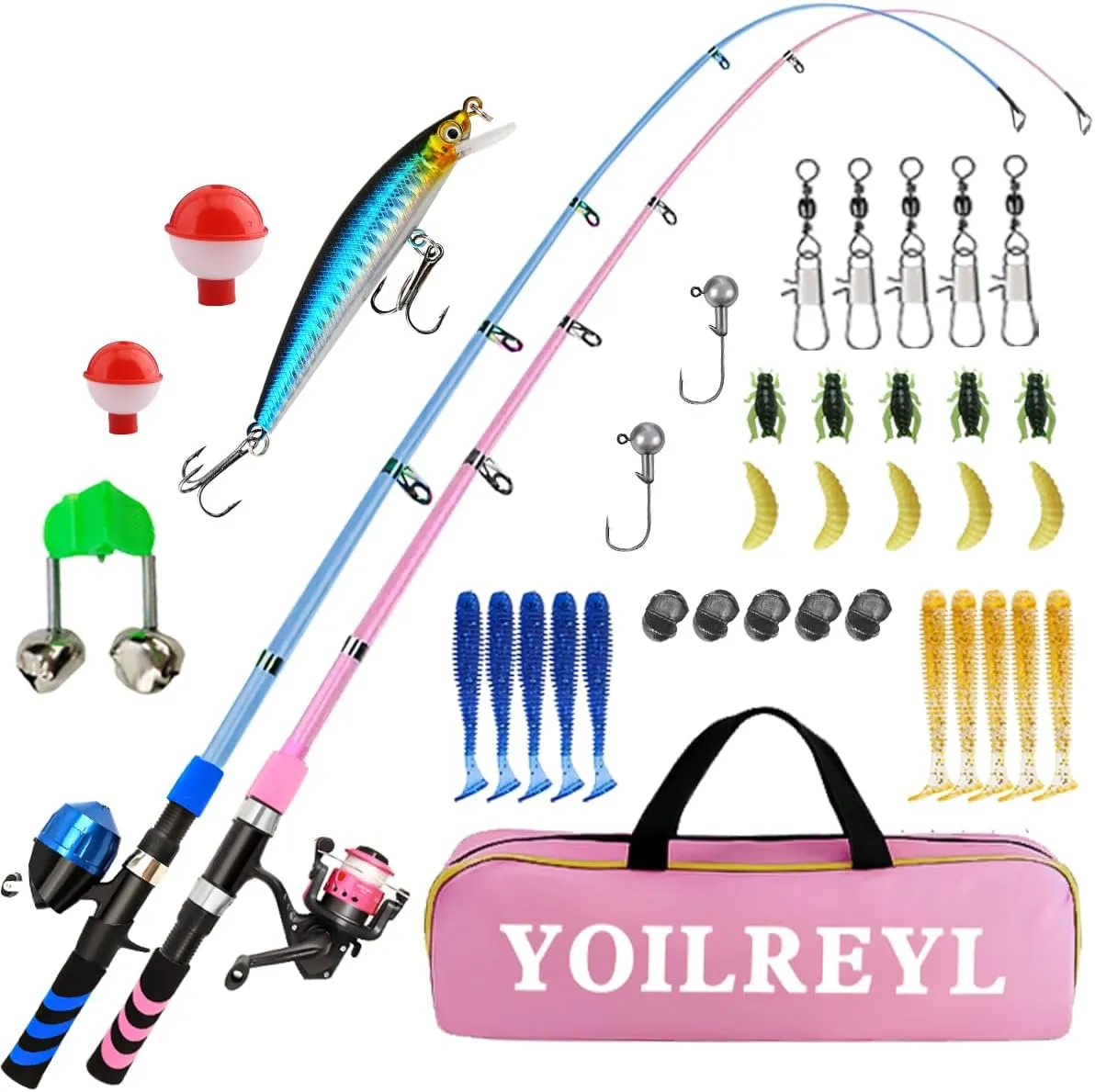 Portable Telescopic Fishing Rod and Reel Combos Glass Fibre Telescopic Fishing Pole with Reel Combo Sea Fishing Rod Kit Suitable for Beginners and Teenagers
