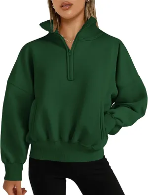 PRETTYGARDEN Womens Half Zip Oversized Sweatshirts Fleece Hoodies 2025 Trendy Long Sleeve Pullover Tops Y2k Fall Outfits