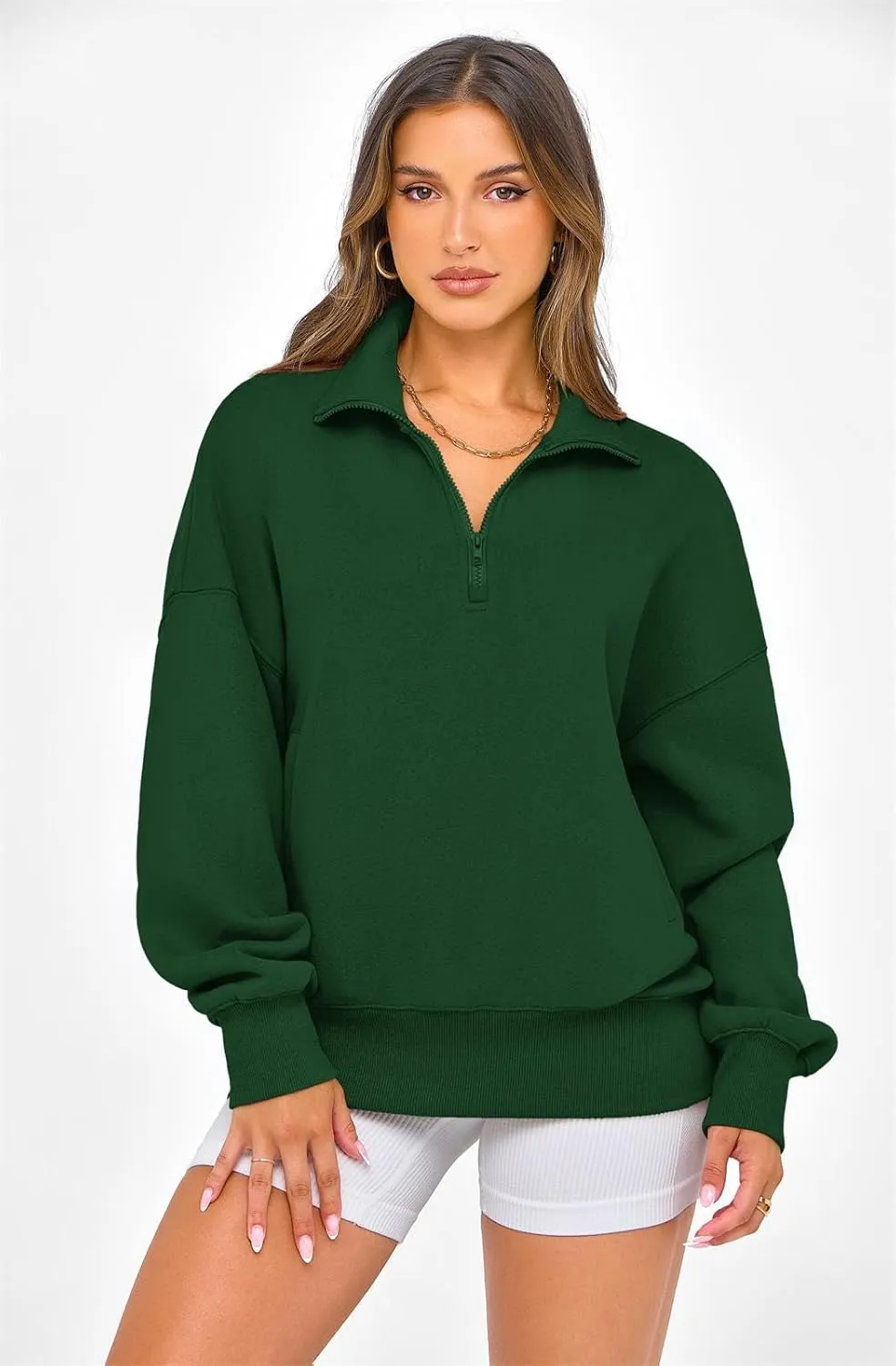 PRETTYGARDEN Womens Half Zip Oversized Sweatshirts Fleece Hoodies 2025 Trendy Long Sleeve Pullover Tops Y2k Fall Outfits