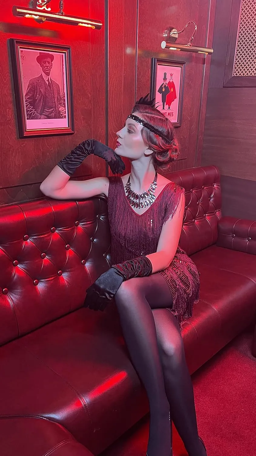 PrettyGuide Women's Flapper Dress Sequined Fringe 1920s Gatsby Party Cocktail Dresses