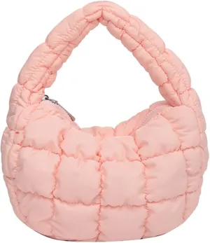 Puffer Bag Women Mini Quilted Cute Bubble Handbag Crescent Wrist Satchel Y2k Purse