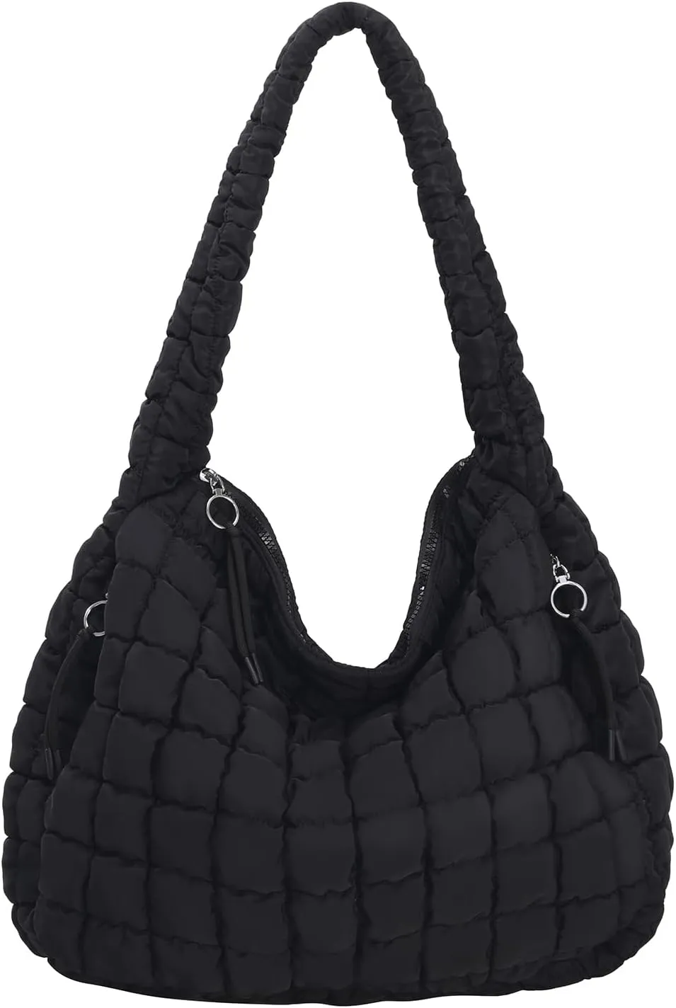Puffer Tote Bag for Women - Large Quilted Crossbody Handbag - Lightweight Shoulder Hobo Bag - Soft Puffy Carryall