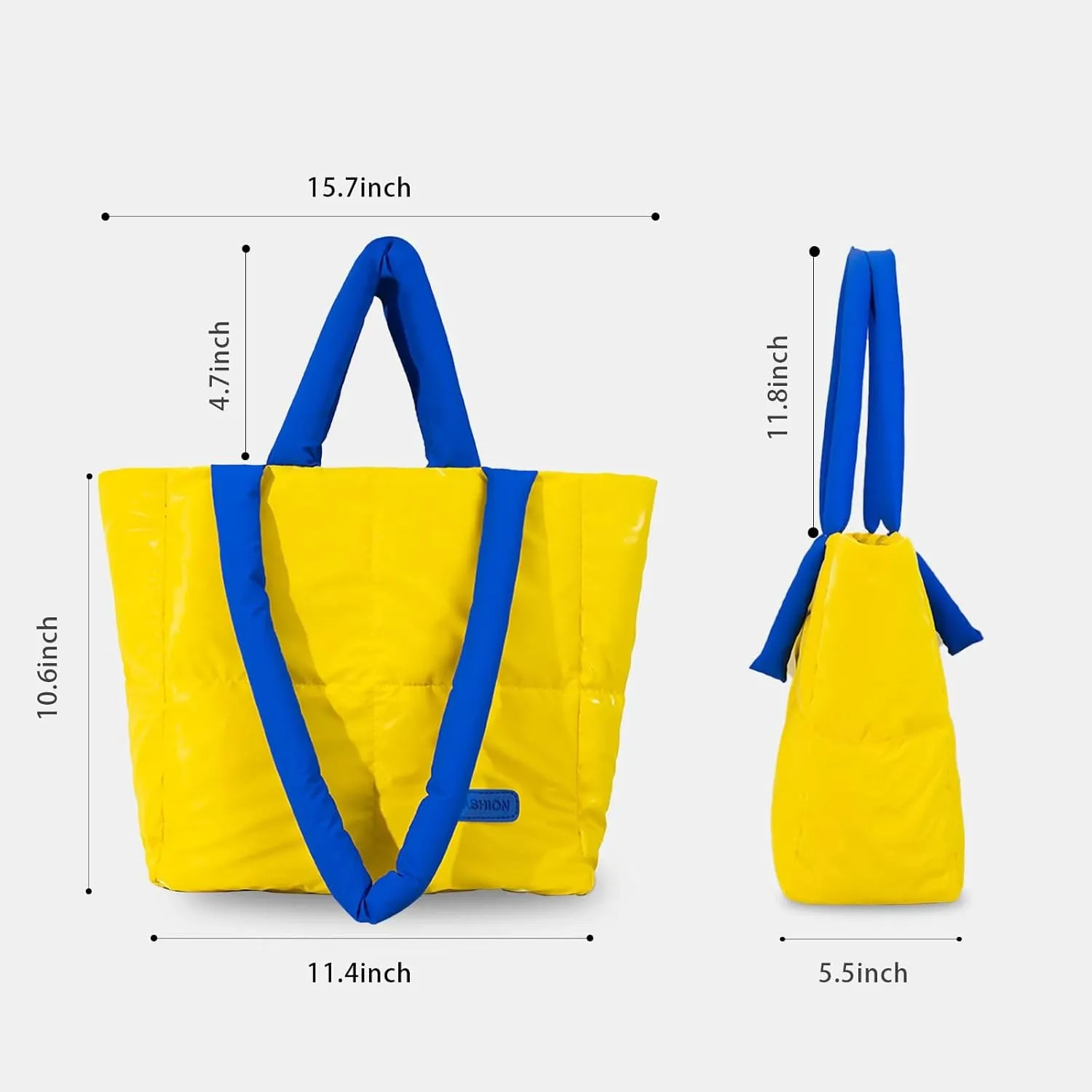 Puffer Tote Bag for Women - Lightweight Puffy Shoulder Bag, Quilted Puff Travel Tote