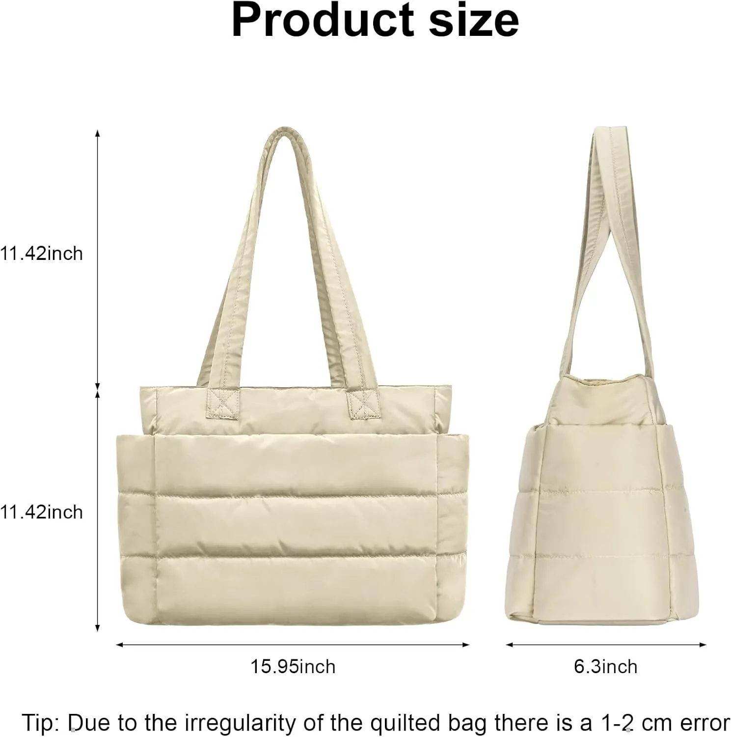Puffer Tote Bag for Women Quilted Tote Bag Shoulder/handbag,Nylon Puffy Bag Lightweight Waterproof Suitable for Work