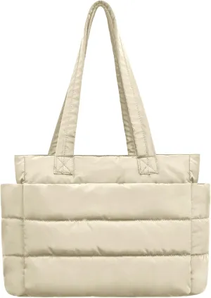 Puffer Tote Bag for Women Quilted Tote Bag Shoulder/handbag,Nylon Puffy Bag Lightweight Waterproof Suitable for Work