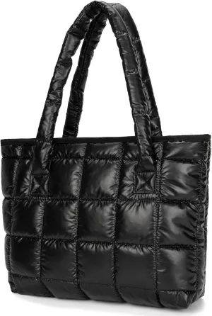 Puffer Tote Bag Lightweight Quilted Puffy Tote Bag Soft Down Cotton Padded Shoulder Bag Quilted Bag for Womens Handbag