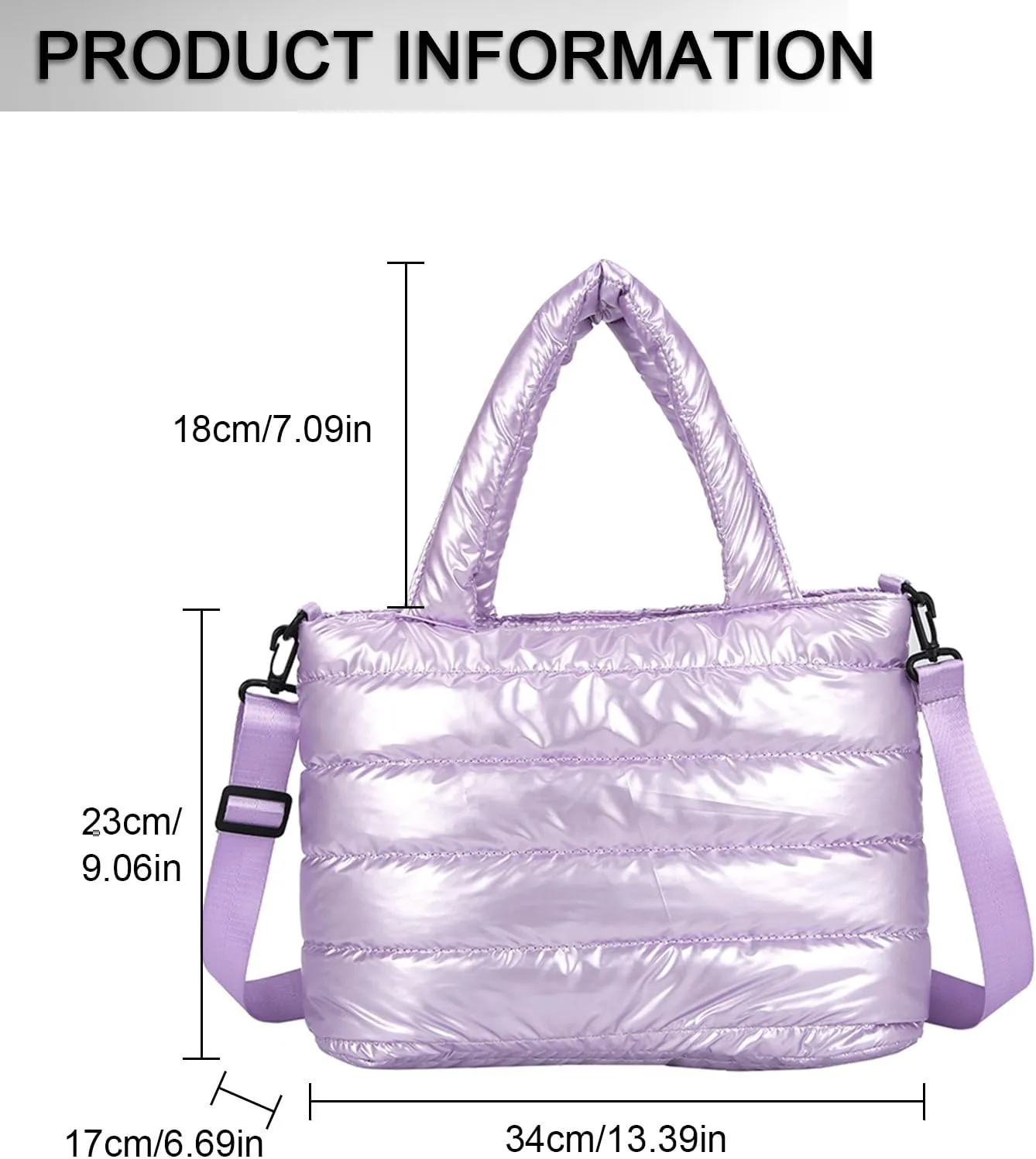 Puffer Tote Bag, Trendy Large Quilted Puffy Tote Bag Purse for Women Multiple-pockets Shoulder Handbags