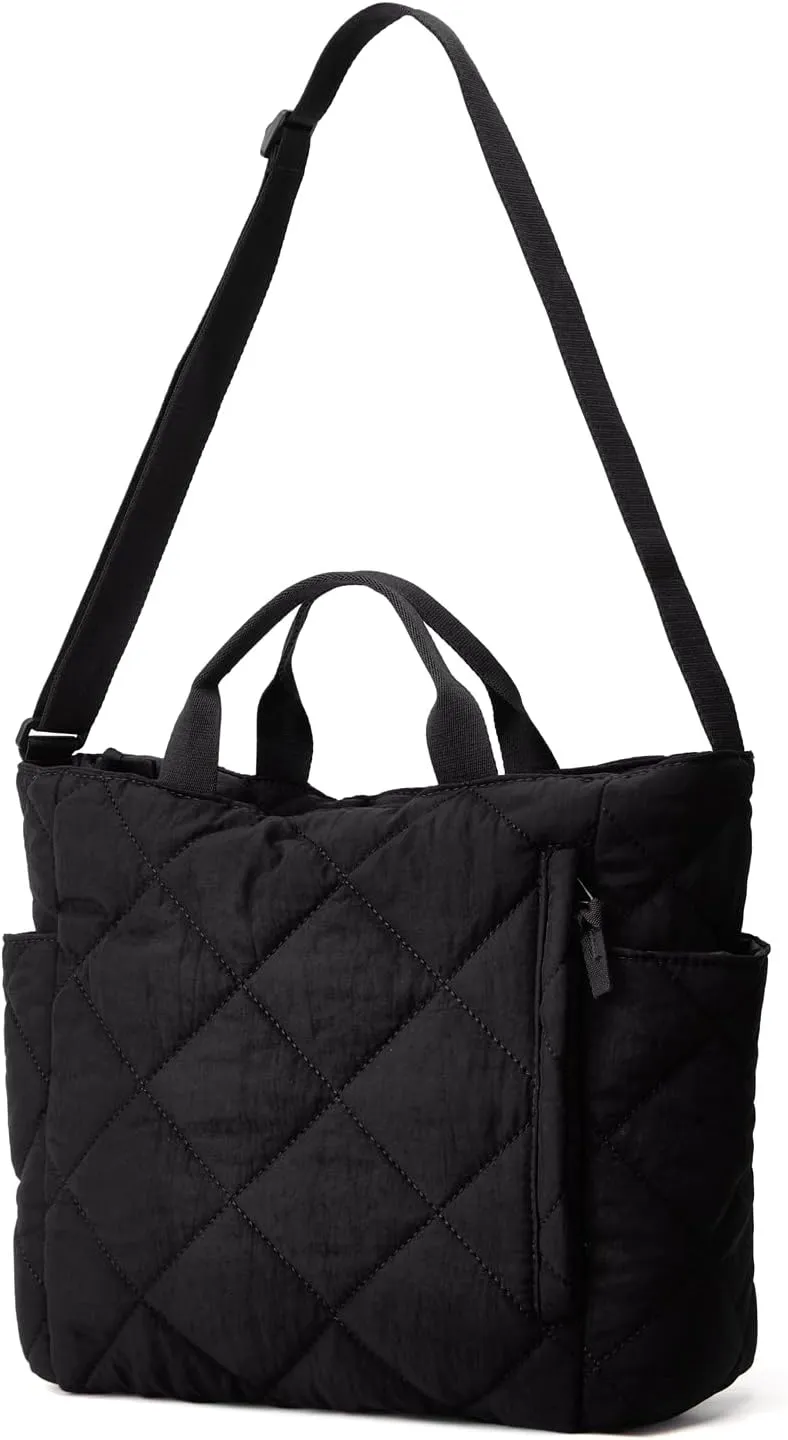 Puffer Tote Bag Women Quilted Crossbody Handbag Lattice Padded Puffy Purse Casual Satchel Bag