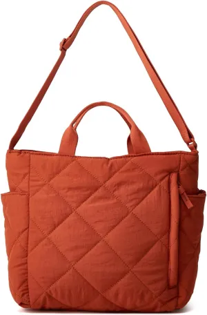 Puffer Tote Bag Women Quilted Crossbody Handbag Lattice Padded Puffy Purse Casual Satchel Bag