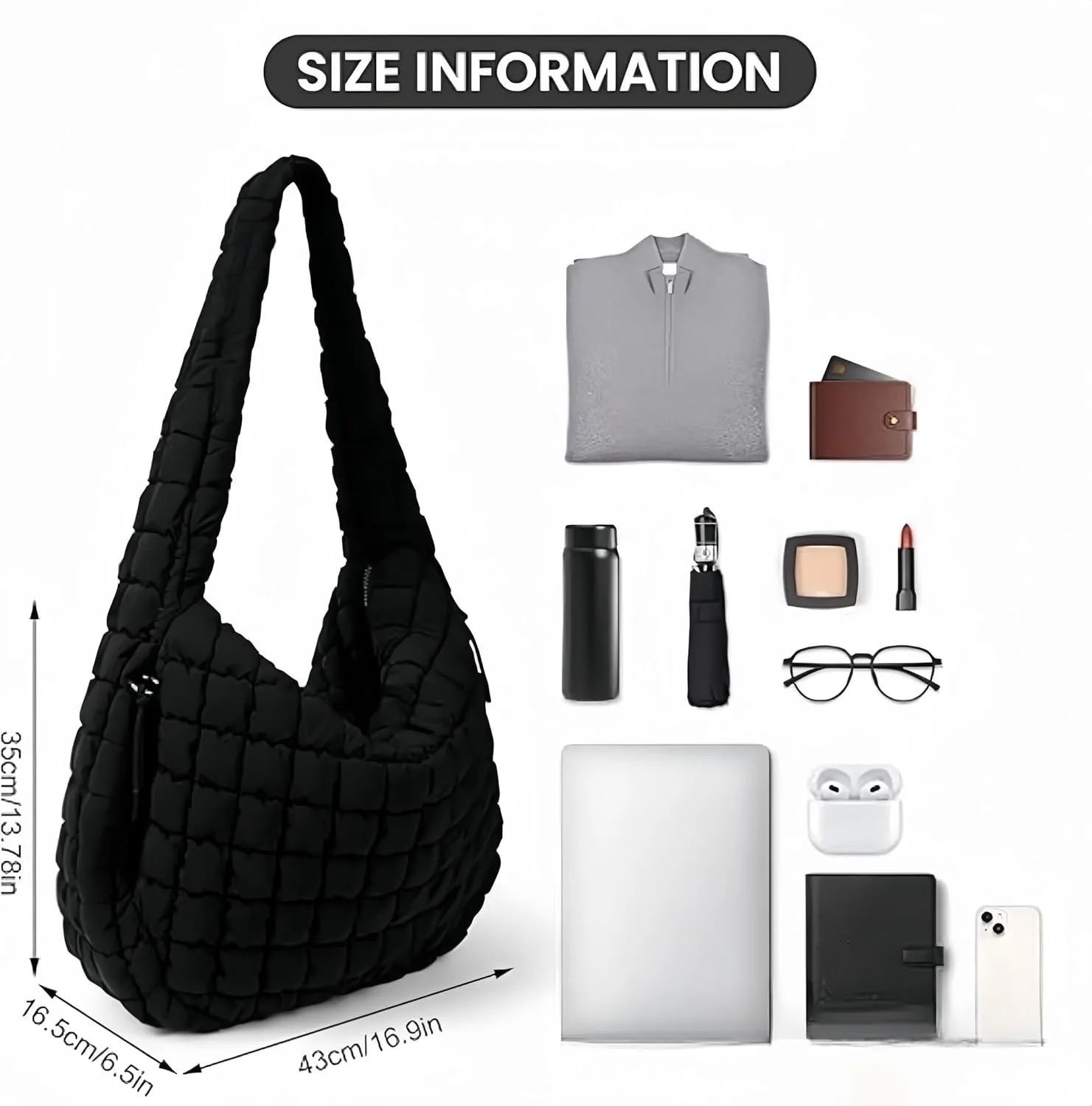Puffy Quilted Crossbody Bags for Women Large Puffer Tote Bag for Women Free People Bubble Carryall Bag & Wristlet Wallet