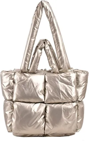Puffy Tote Bag Padded Puffy Tote Lattice Handbags Large Puffer Tote Bag for Women Shoulder Bag Puffer Luxury Bags