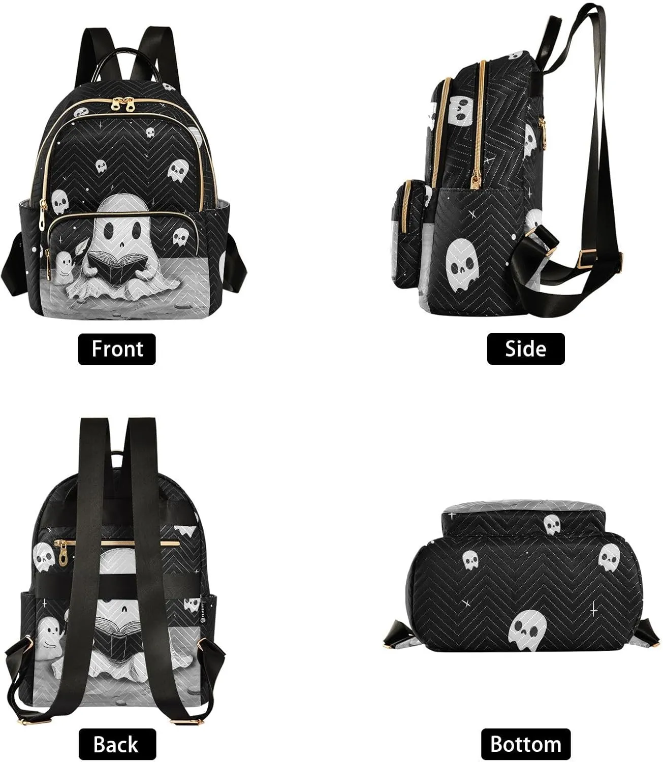 Quilted Backpack Purse for Women Fashion Small Backpack Shoulder Bag Travel Casual Daypack (Ghost, Medium)