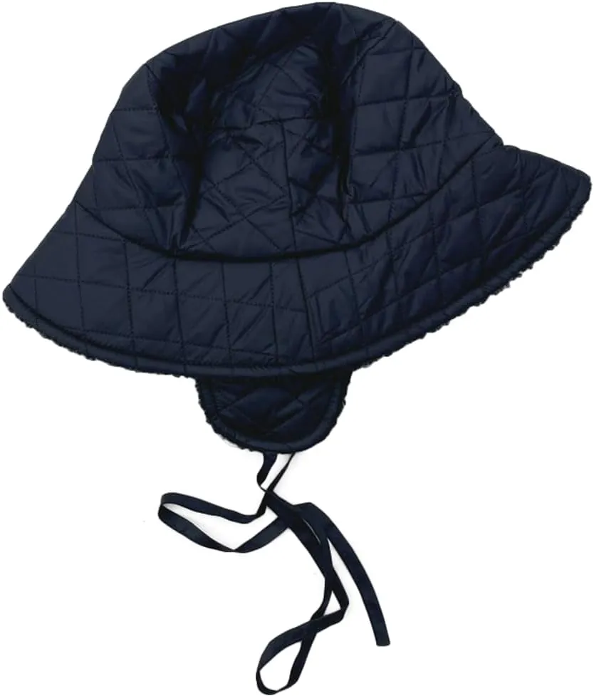 Quilted Bucket Hat Winter Warm Hat for Woman Down Padding Bucket Cap Fishing Hat Thick Plush Earflap Fisherman Bucket Hats