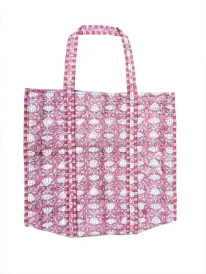 Quilted Cotton Handprinted Reversible multicolor Floral Tote Bag Quilted Hand Block Floral Printed Women's Carry Bag Tote Bag