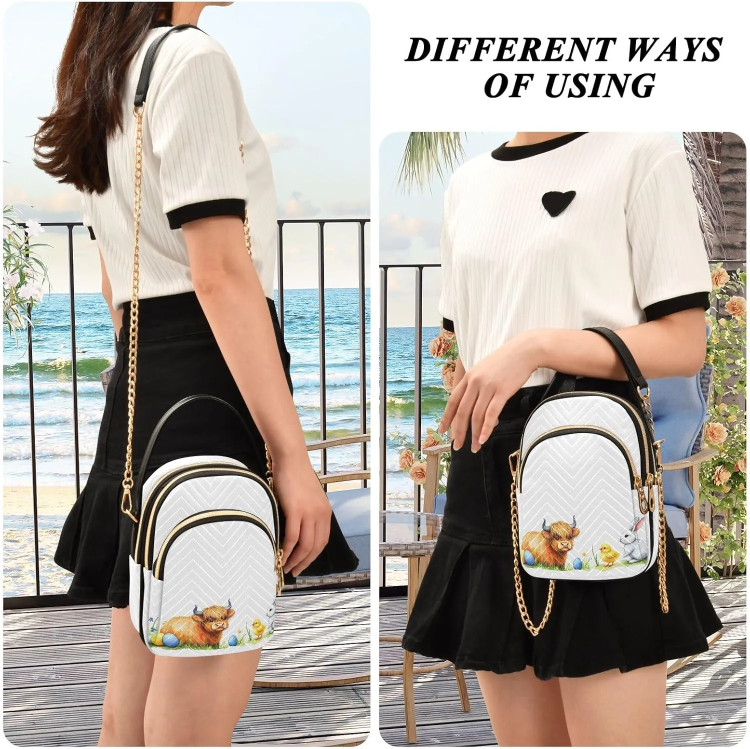Quilted Crossbody Bag Small Shoulder Purse Women's Handbags Phone Purse with Chain