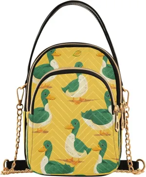Quilted Crossbody Bags for Women,Duck Women's Crossbody Handbags Small Travel Purses Phone Bag